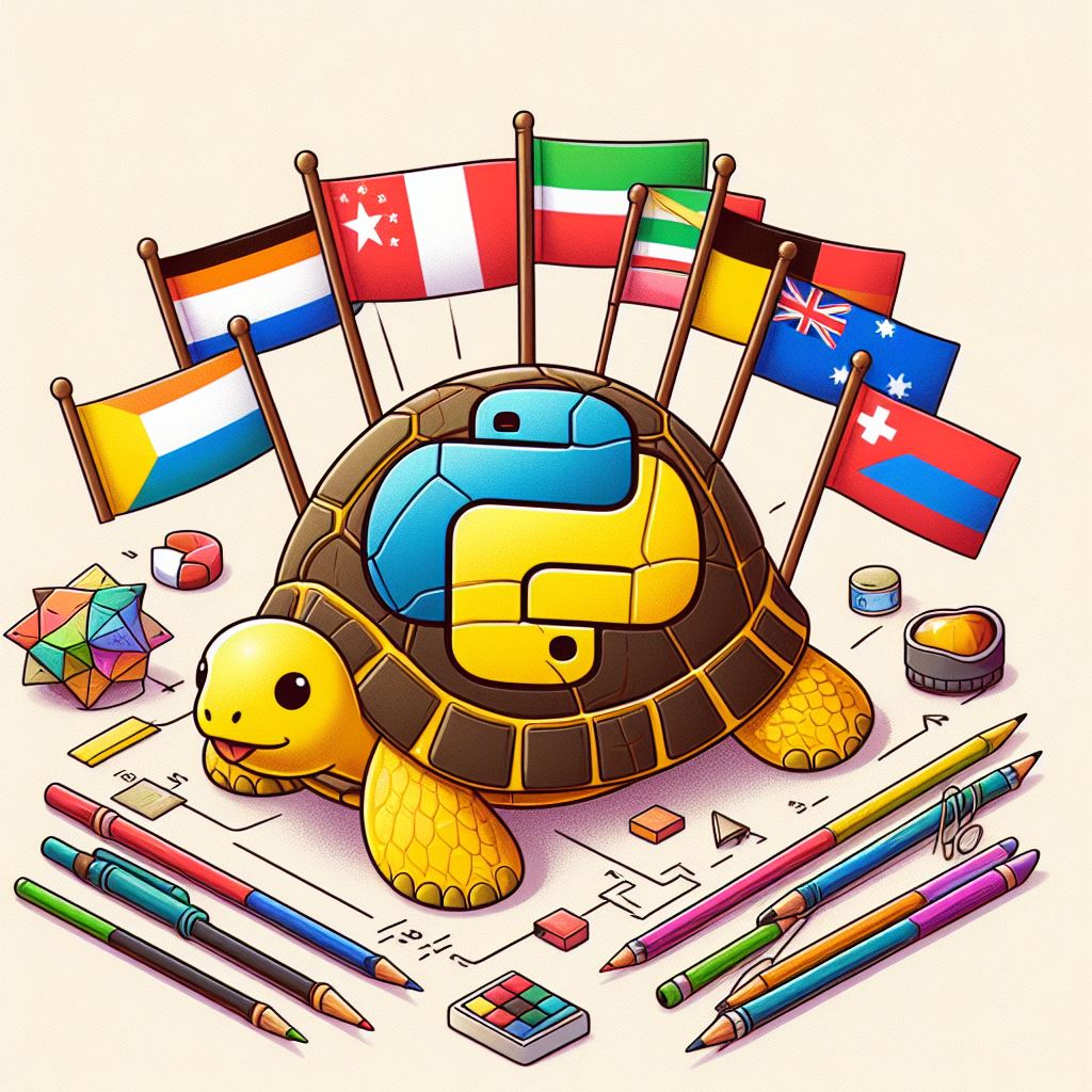 Dibujando banderas mediante python y turtle